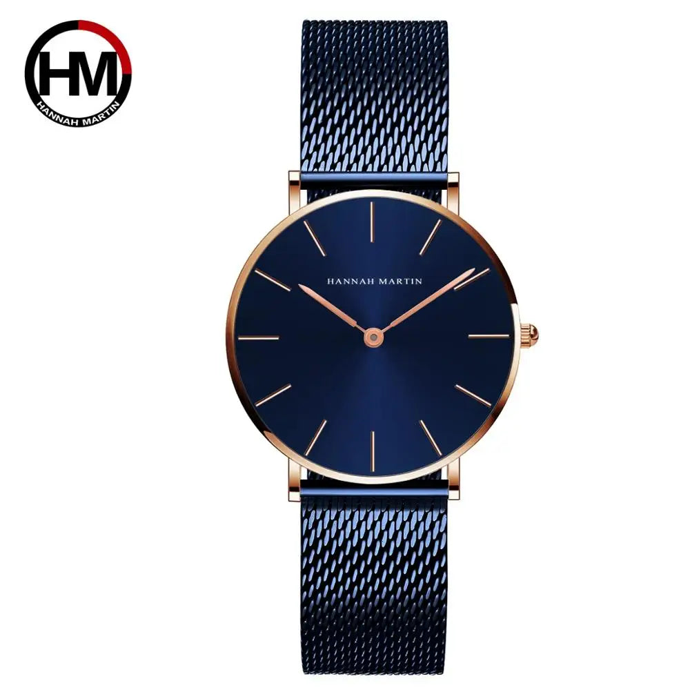 Reloj Mujer Hannah Martin HM-CC36 - 19 Colores Elegantes con Movimiento de Cuarzo
