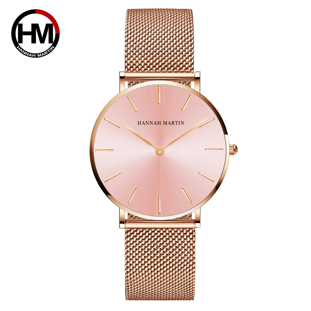 Reloj Mujer Hannah Martin HM-CC36 - 19 Colores Elegantes con Movimiento de Cuarzo