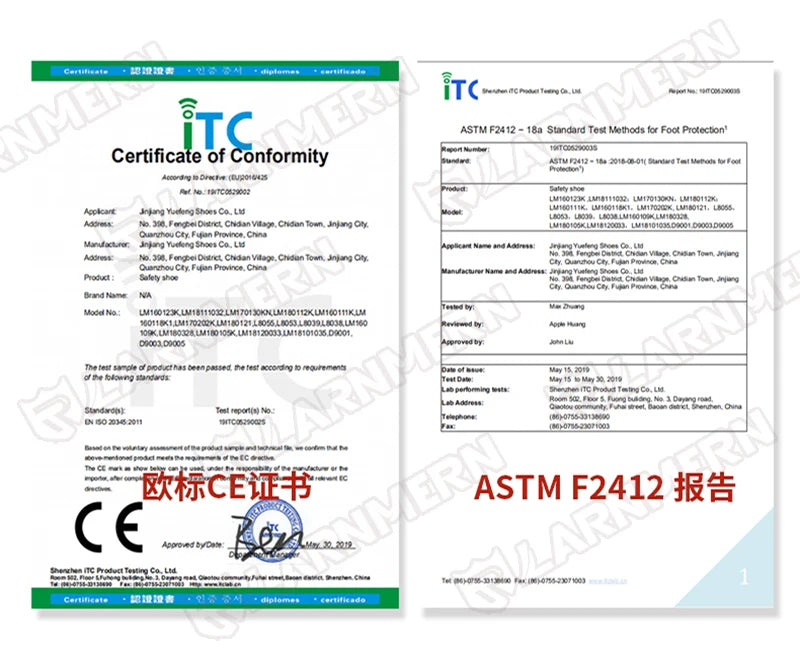 Zapatos de Trabajo LARNMERN  Botas Hombre Seguridad Antipinchazos