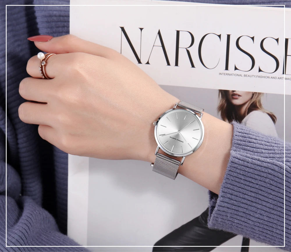 Reloj Mujer Hannah Martin HM-CC36 - 19 Colores Elegantes con Movimiento de Cuarzo