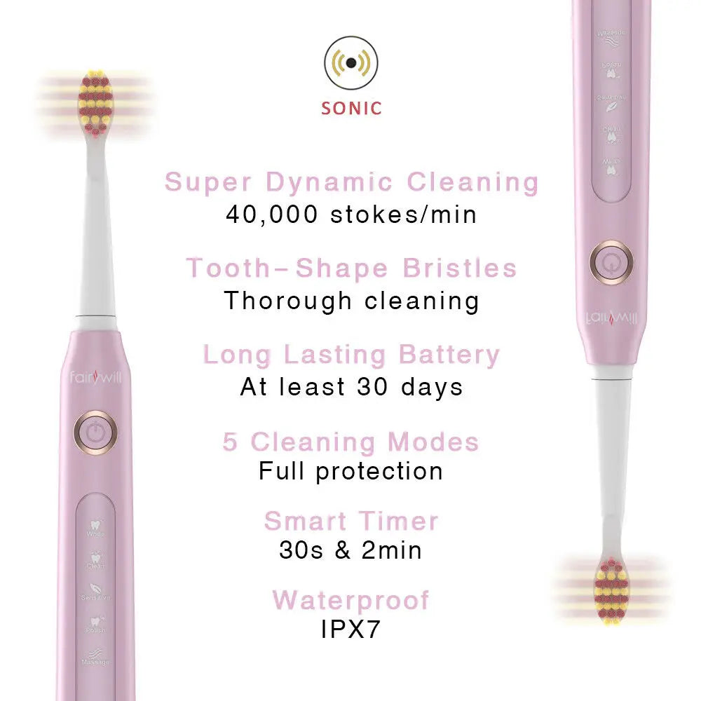 Fairywill FW-507  Cepillo de Dientes Eléctrico Sónico Recargable USB
