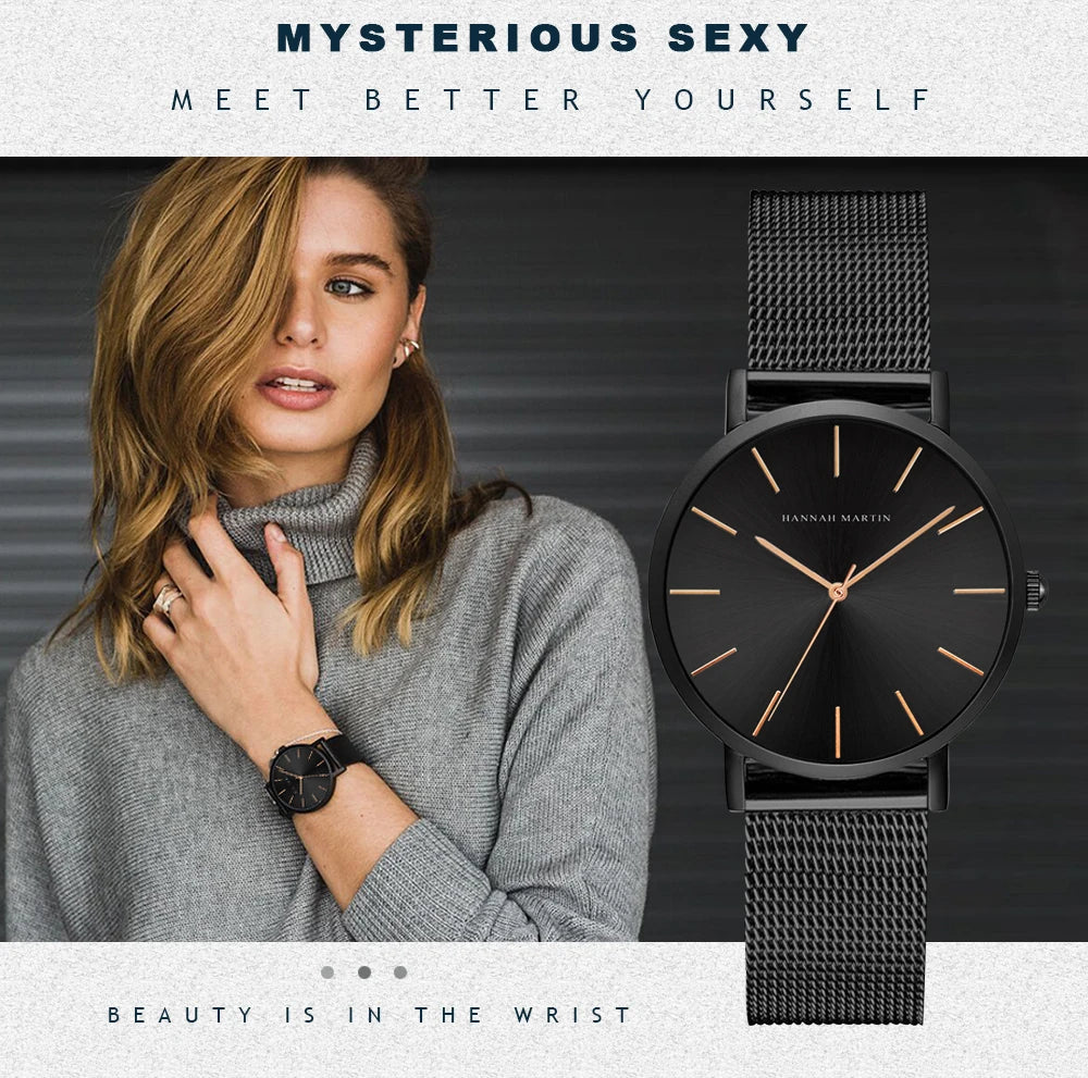 Reloj Mujer Hannah Martin HM-CC36 - 19 Colores Elegantes con Movimiento de Cuarzo