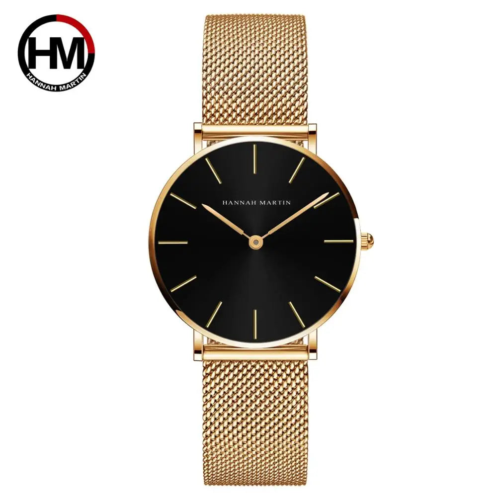 Reloj Mujer Hannah Martin HM-CC36 - 19 Colores Elegantes con Movimiento de Cuarzo