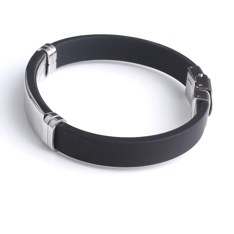 Pulsera Personalizada BLACK SESAME - Silicona Suave y Acero Inoxidable