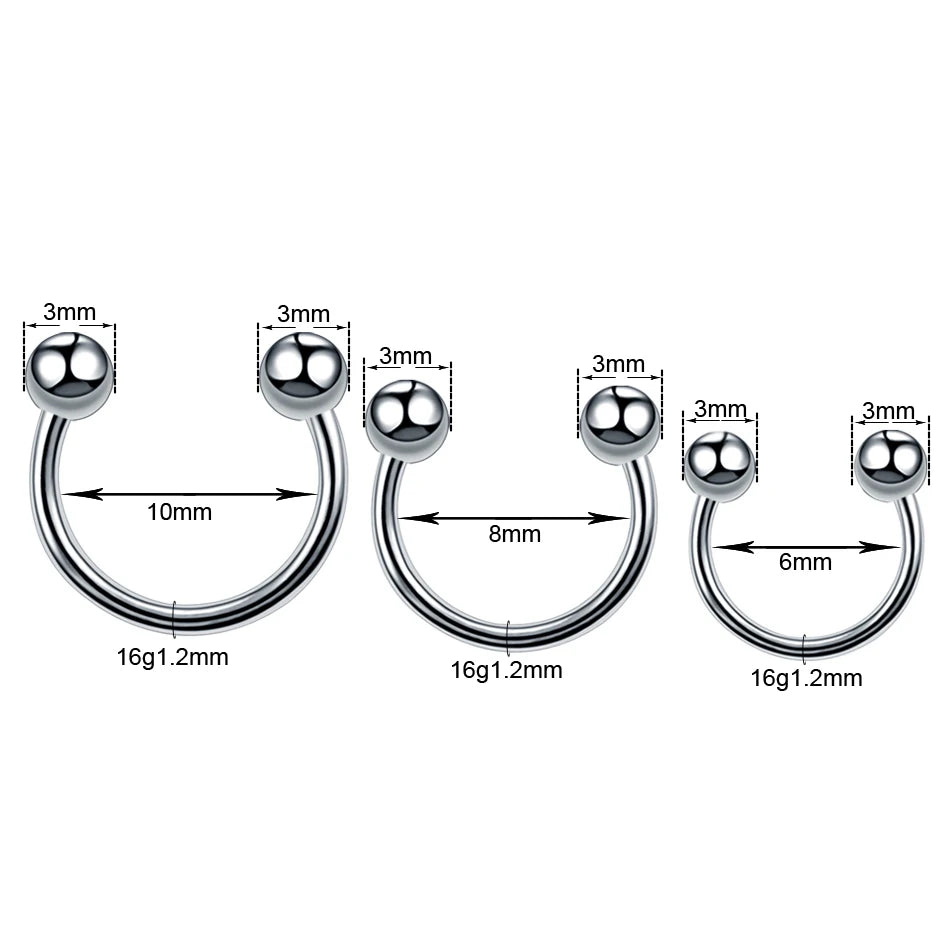 Piercing de Titanio Circular - Joyería Corporal Septum, Tragus y Ceja 16G