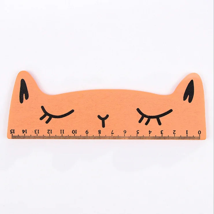 Regla Kawaii Gato Negro Lytwtw’s - 15 cm Madera