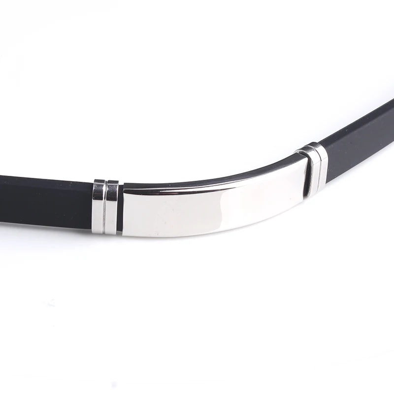 Pulsera Personalizada BLACK SESAME - Silicona Suave y Acero Inoxidable