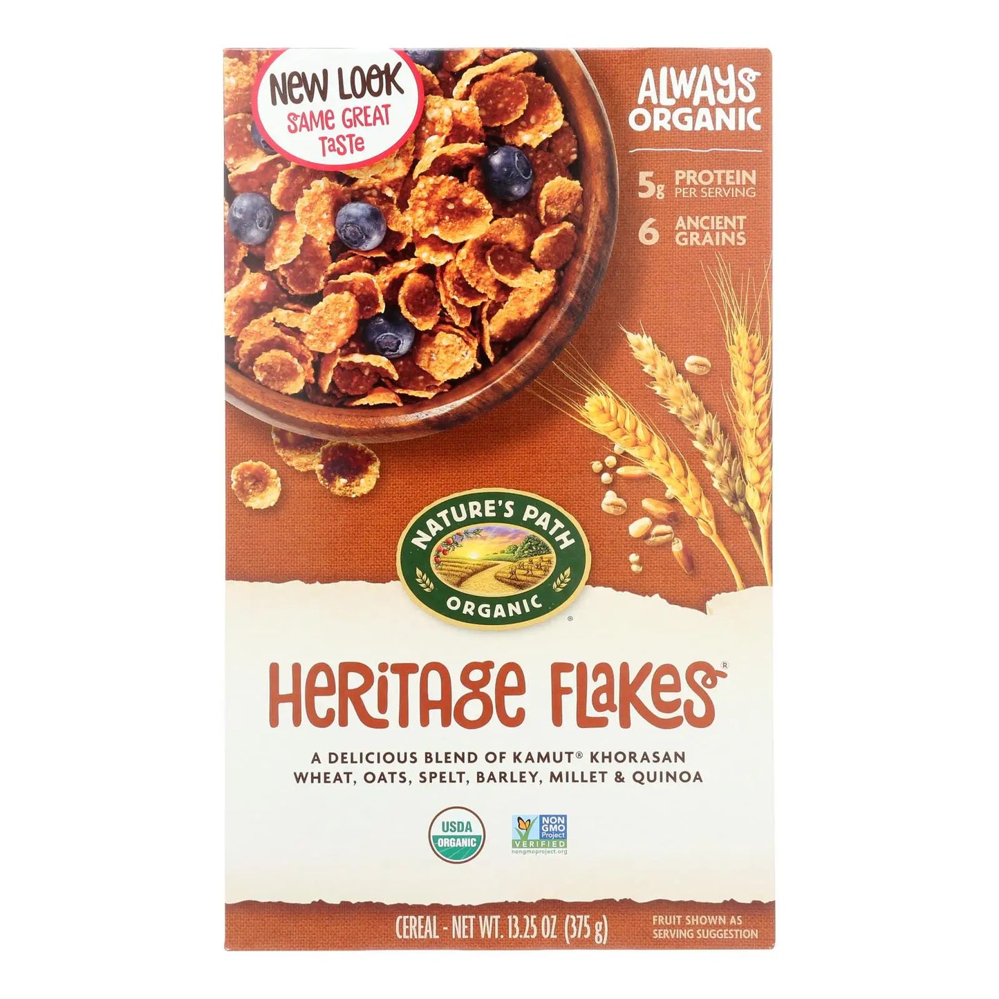 Cereal Orgánico Nature’s Path Heritage Flakes  Mezcla de Granos Antiguos 13.25 oz