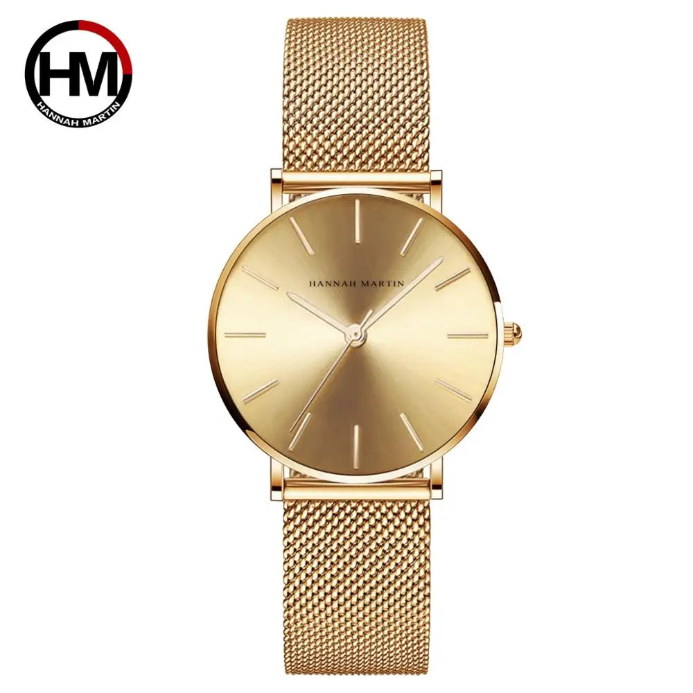 Reloj Mujer Hannah Martin HM-CC36 - 19 Colores Elegantes con Movimiento de Cuarzo