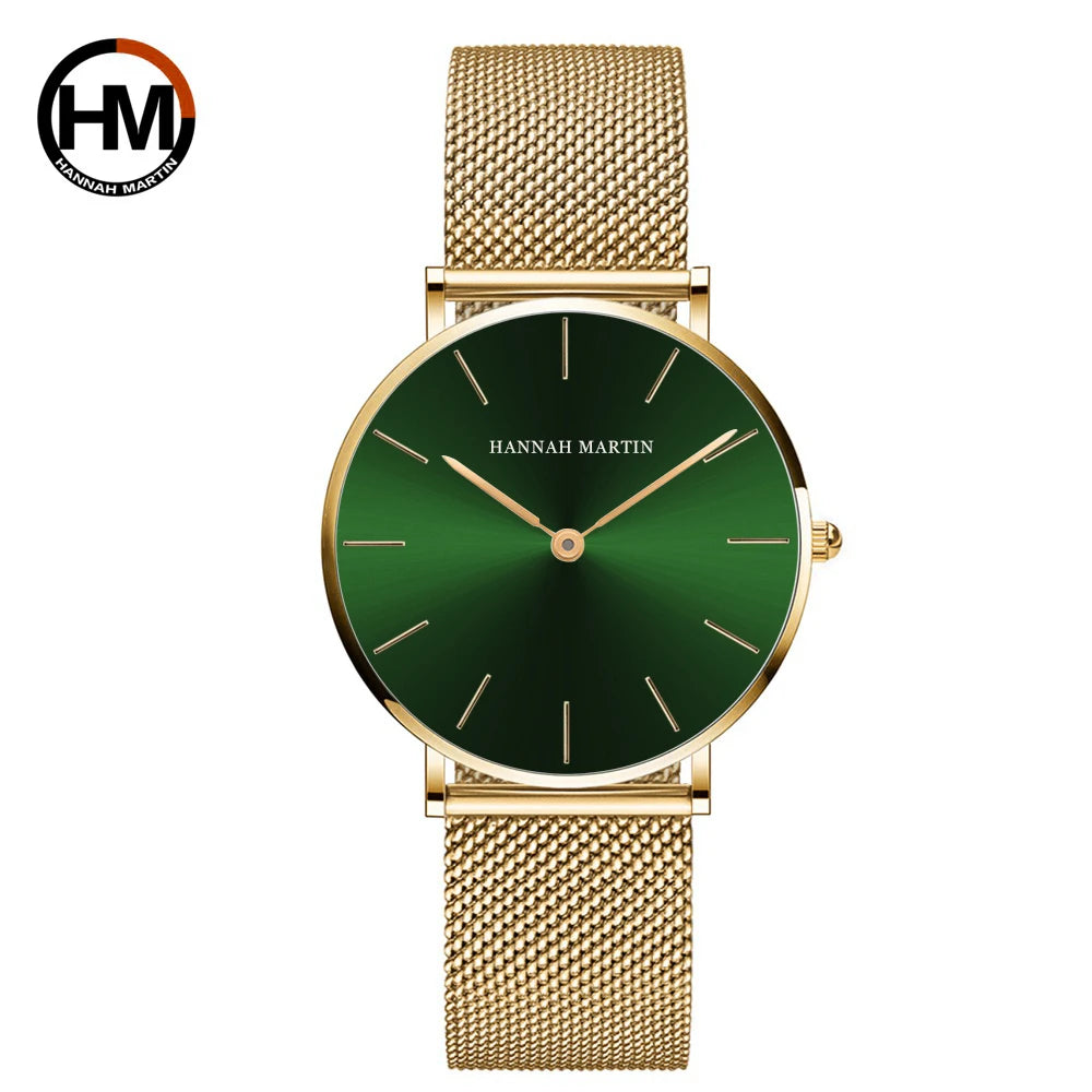 Reloj Mujer Hannah Martin HM-CC36 - 19 Colores Elegantes con Movimiento de Cuarzo