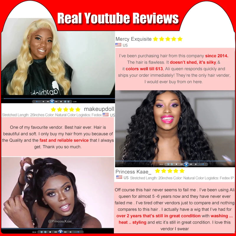 Ali Queen Hair Extensions 100% Virgin Brazilian Hair