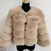 Abrigo Corto Mujer Invierno  Faux Fox Fur Coat con Cremallera