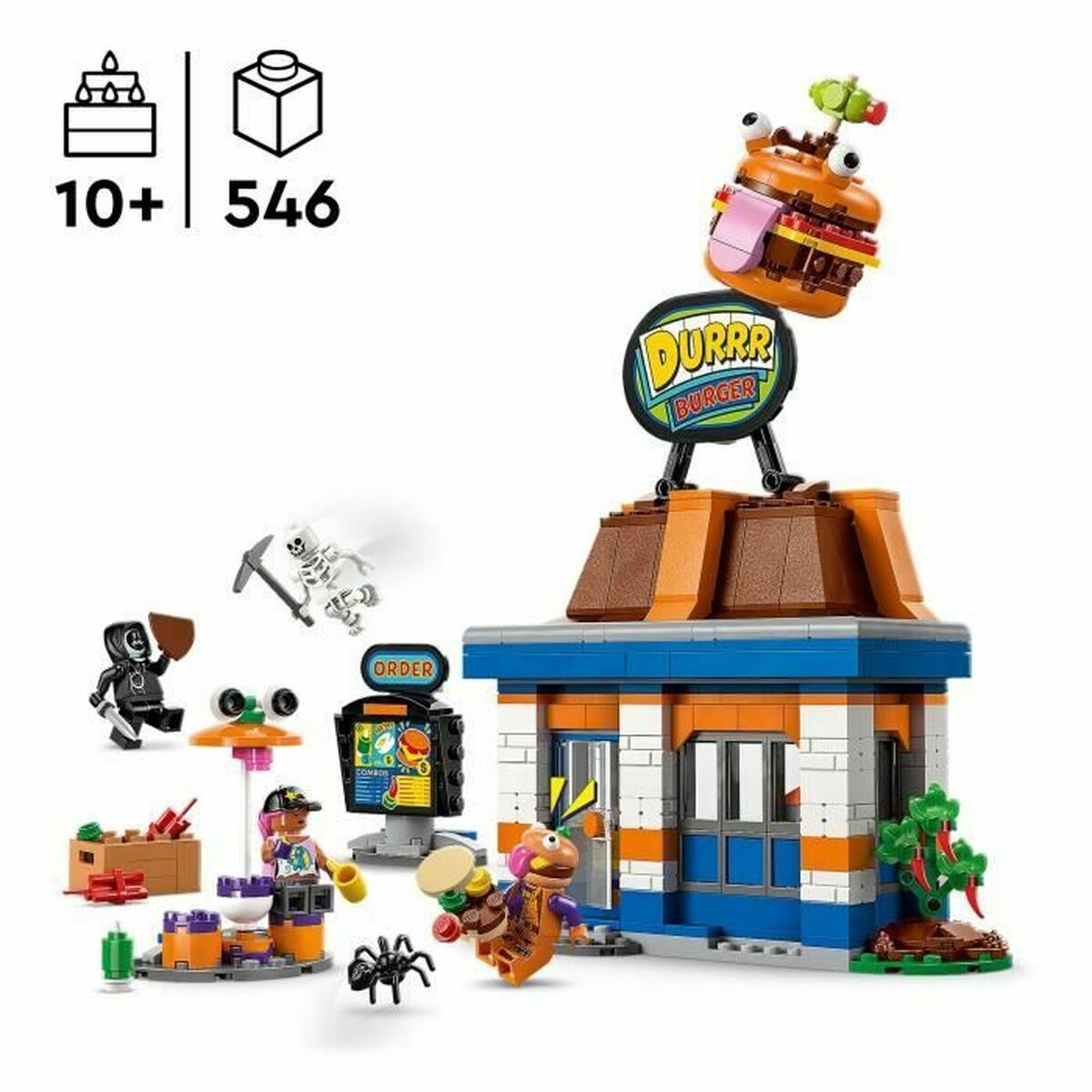 LEGO Fortnite 77076 Restaurante Durrr Burger - 546 Piezas con 4 Minifiguras +10 Años