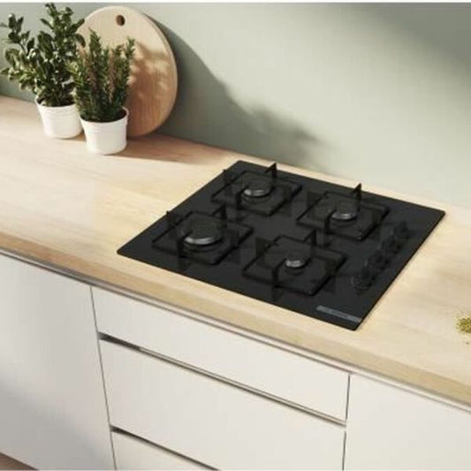 Placa de Gas BOSCH Serie 2 60cm Vidrio Templado Negro
