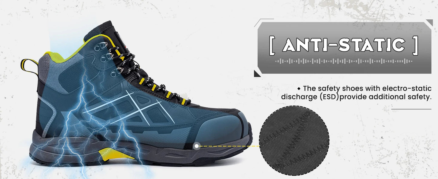 Zapatos de Trabajo LARNMERN  Botas Hombre Seguridad Antipinchazos