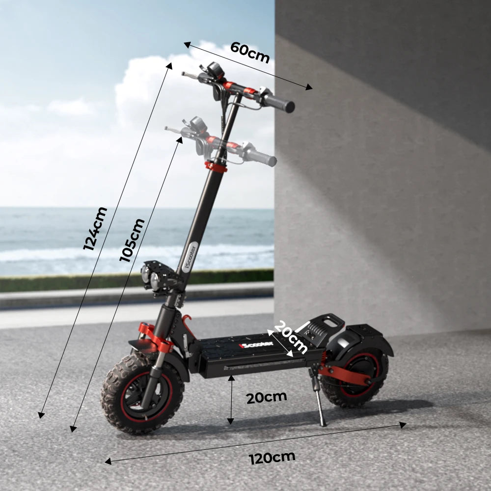 iScooter iX5s Patinete Eléctrico - 1000W Todoterreno con 65km de Autonomía y 45km/h