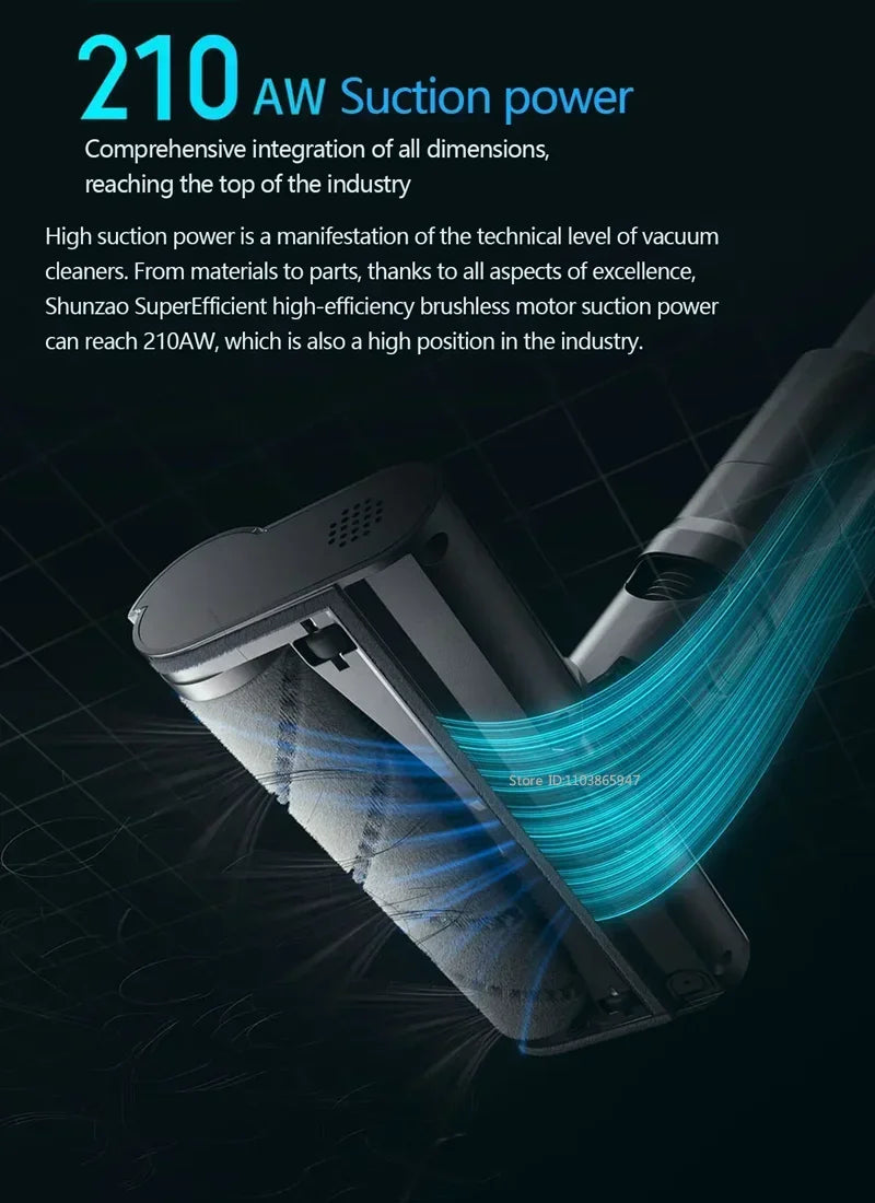 Aspiradora SHUNZAO Z15 Pro - Inalámbrica Seco y Húmedo 210AW