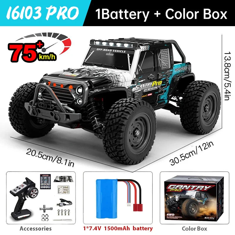 WLtoys 16101 Pro  Coche RC 1:16 75KM/H 4WD con Luces LED