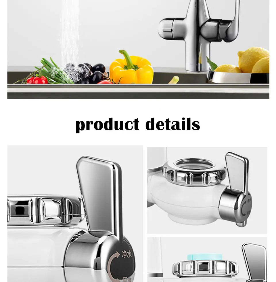 Filtro de Agua para Grifo Cocina Chcyus  Purificador Carbón Activado 2L/min