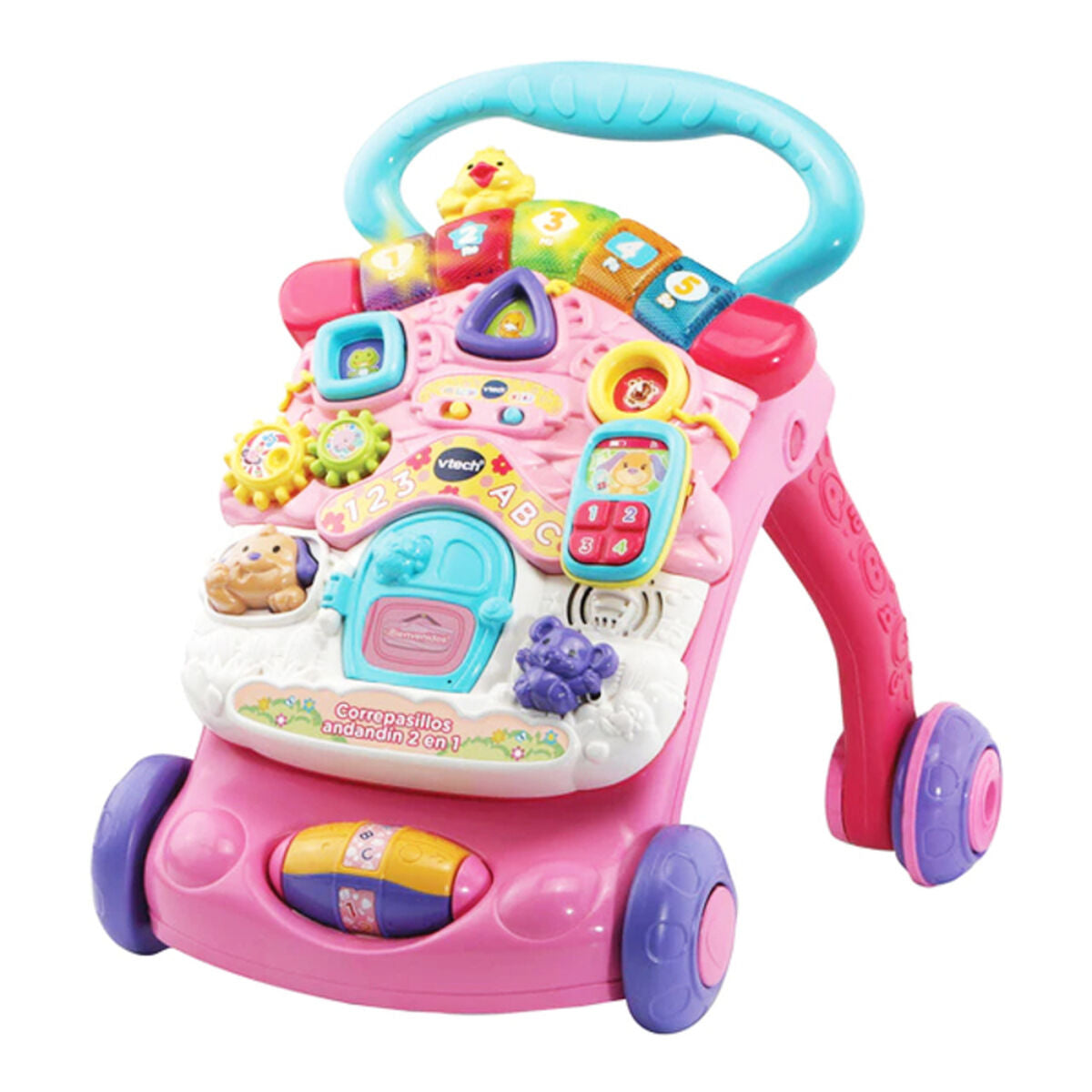 Andador VTech 3480-505657 Rosa - Juguete Plegable Musical para Bebés desde 9 Meses