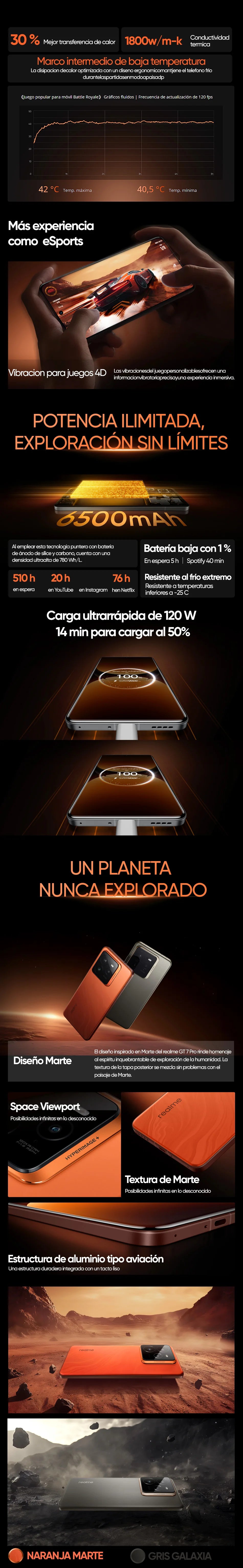 Realme GT 7 Pro 5G - Snapdragon 8 Elite, Pantalla AMOLED 120Hz