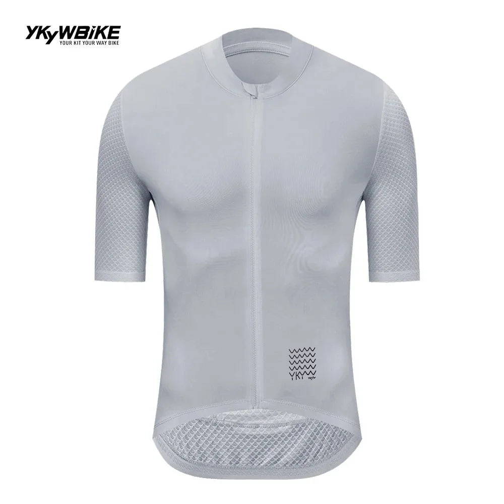 Camiseta Ciclismo Hombre YKYWBIKE  Maillot Profesional con Bolsillos y Reflectantes