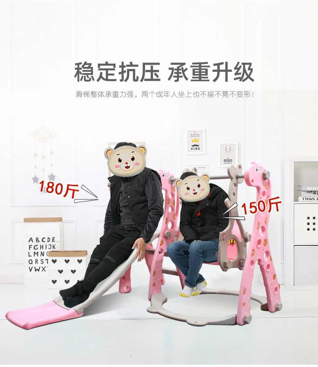 Tobogán Infantil CatXaa - Jirafa de Dibujos Animados con Columpio