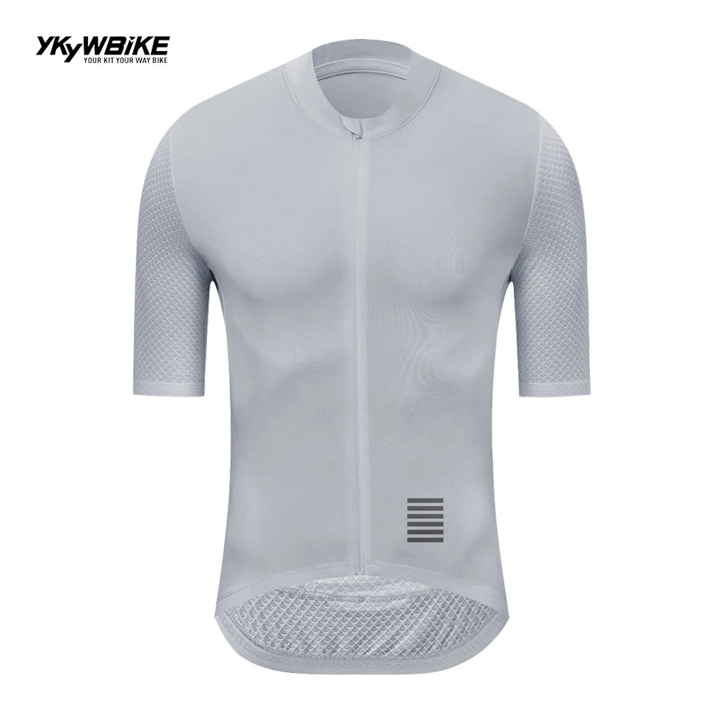 Camiseta Ciclismo Hombre YKYWBIKE  Maillot Profesional con Bolsillos y Reflectantes