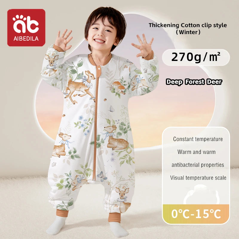 Saco de Dormir Infantil AIBEDILA - Cálido Invierno con Mangas Removibles