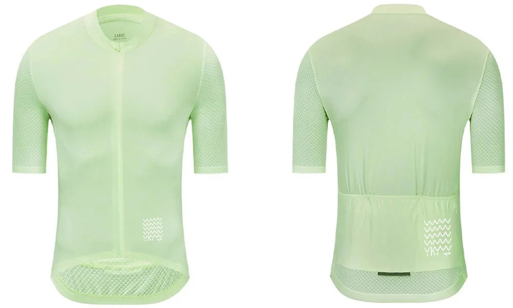 Camiseta Ciclismo Hombre YKYWBIKE  Maillot Profesional con Bolsillos y Reflectantes