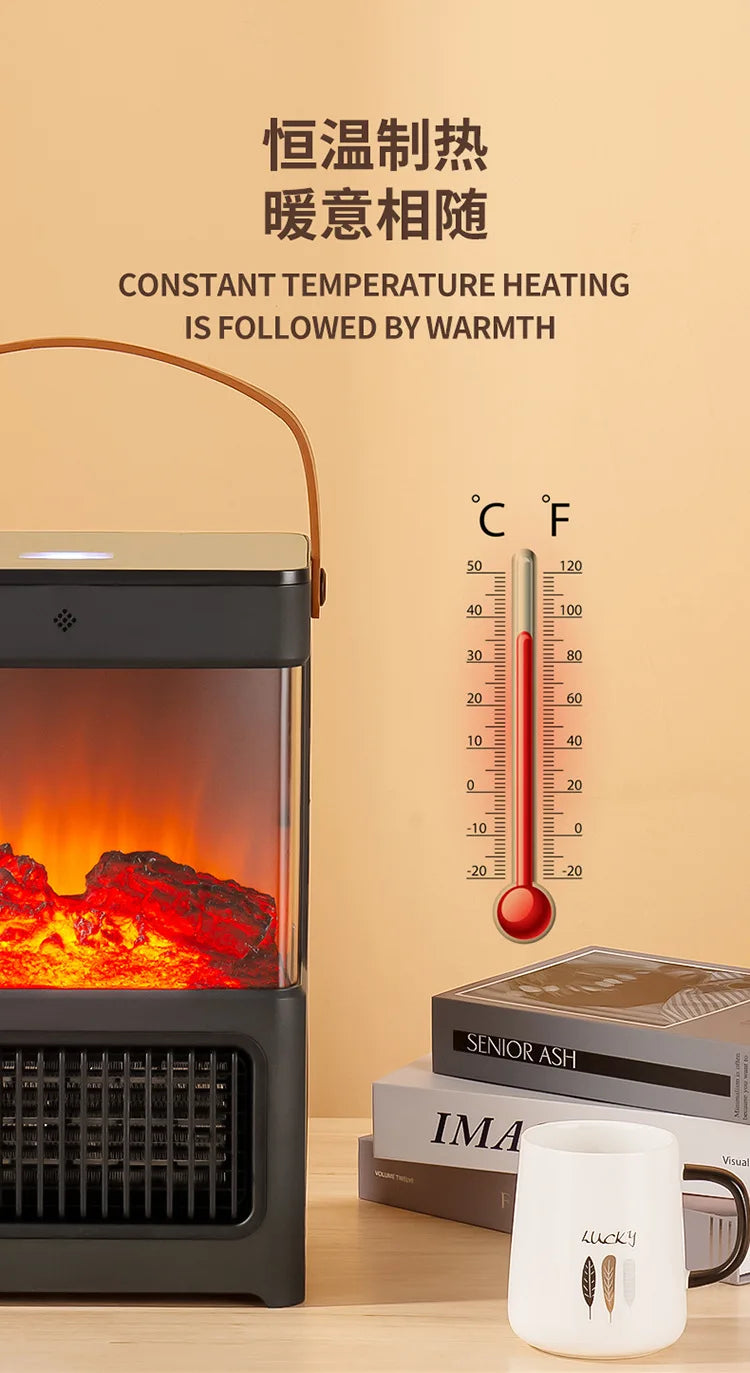 Calentador Eléctrico DELIXING 2000W  Chimenea de Llama Simulada para Hogar