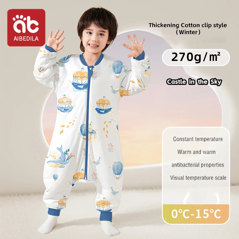 Saco de Dormir Infantil AIBEDILA - Cálido Invierno con Mangas Removibles