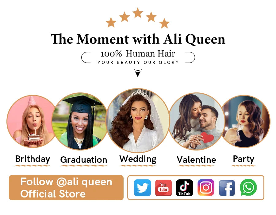 Ali Queen Hair Extensions 100% Virgin Brazilian Hair