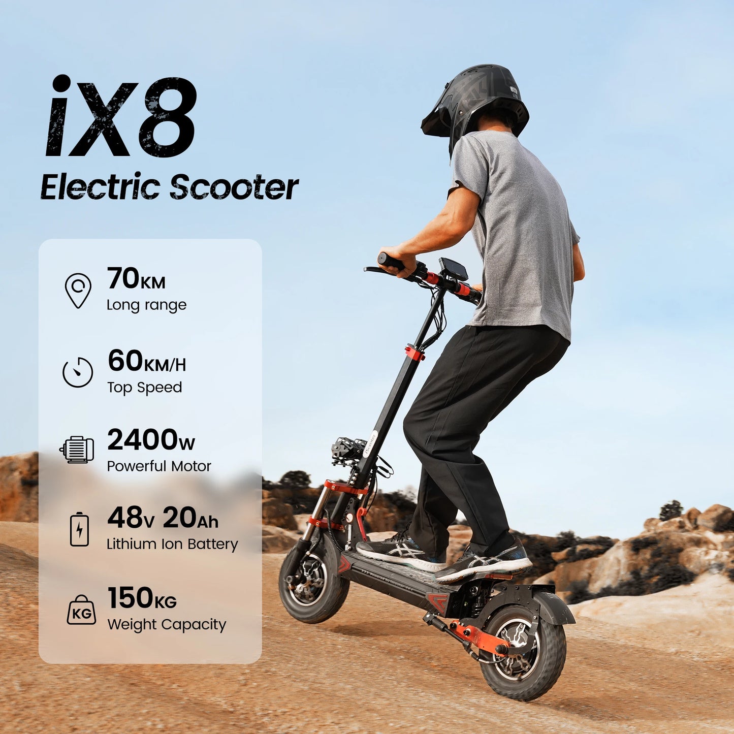 IScooter iX8 Patinete Eléctrico Todoterreno  Doble Motor 2400W