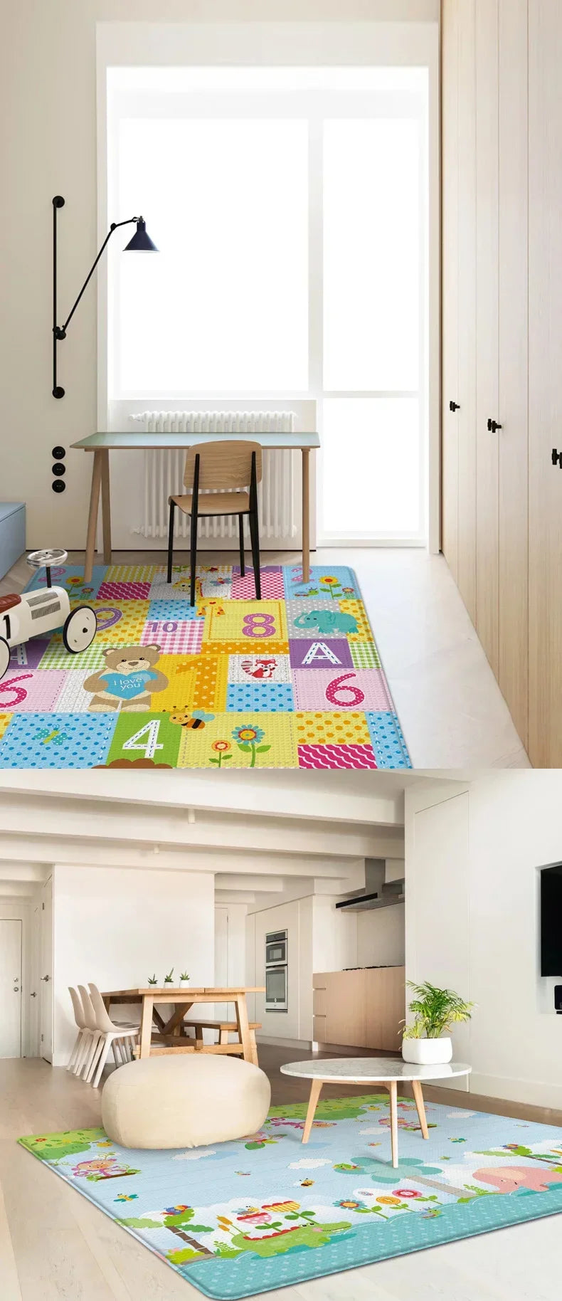 Alfombra Plegable de Juegos para Bebés  Antideslizante y Educativa DHDH 180x100cm