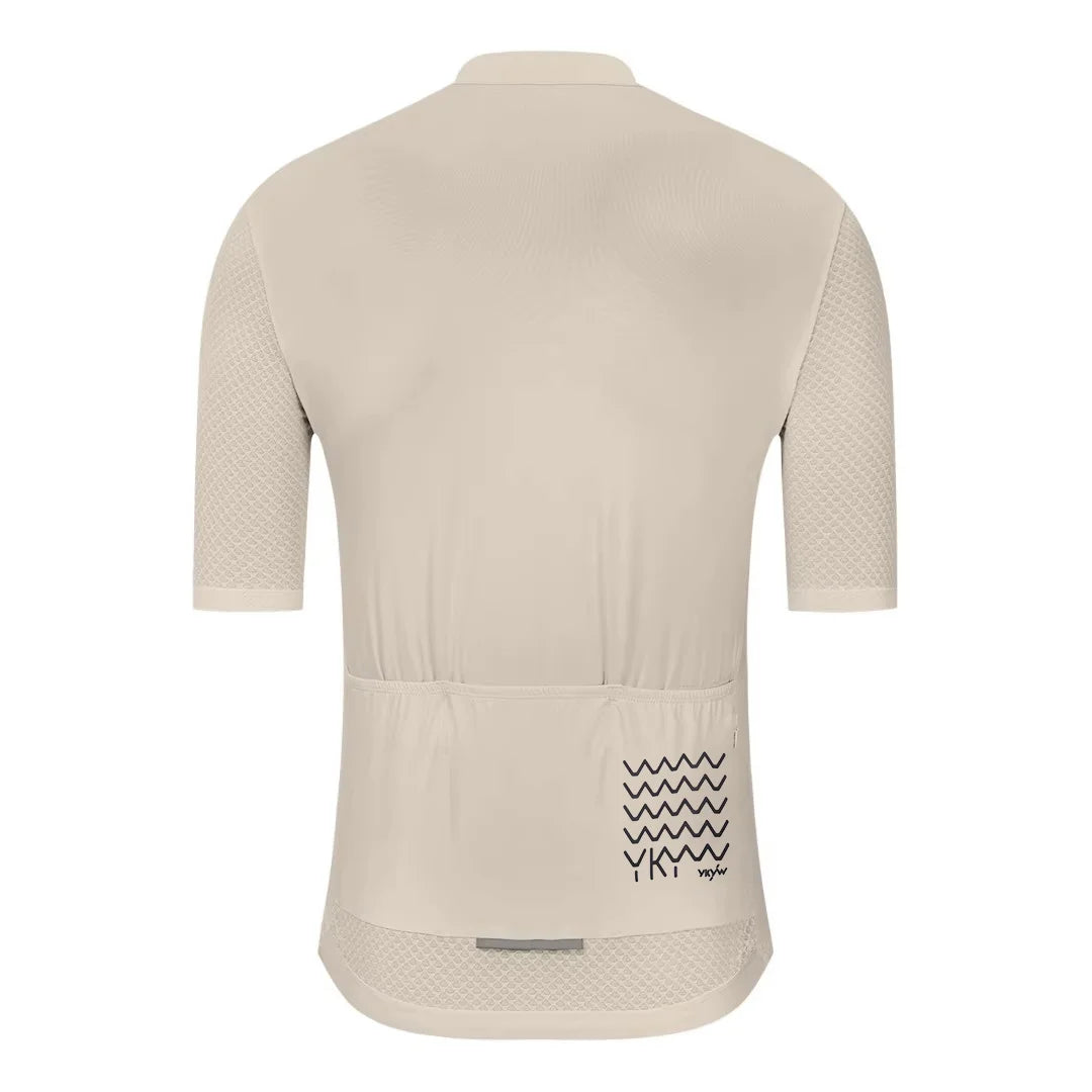 Camiseta Ciclismo Hombre YKYWBIKE  Maillot Profesional con Bolsillos y Reflectantes