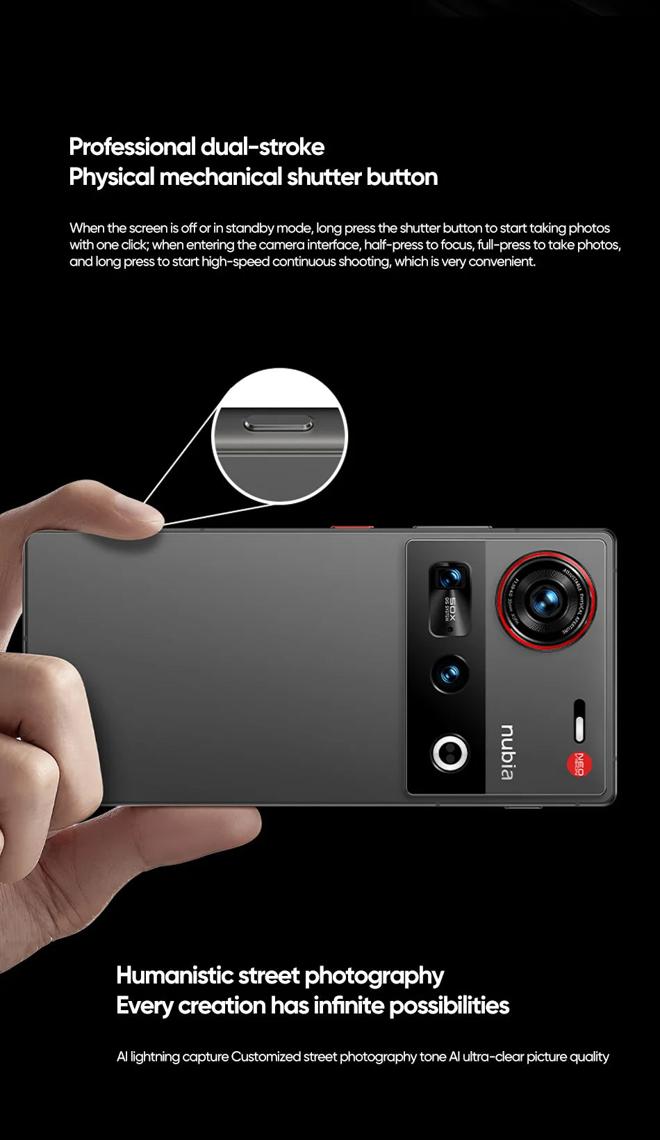 Nubia Z70 Ultra 5G - Smartphone Global 6,85’’ AMOLED 144Hz con Cámara Triple y Batería 6150mAh