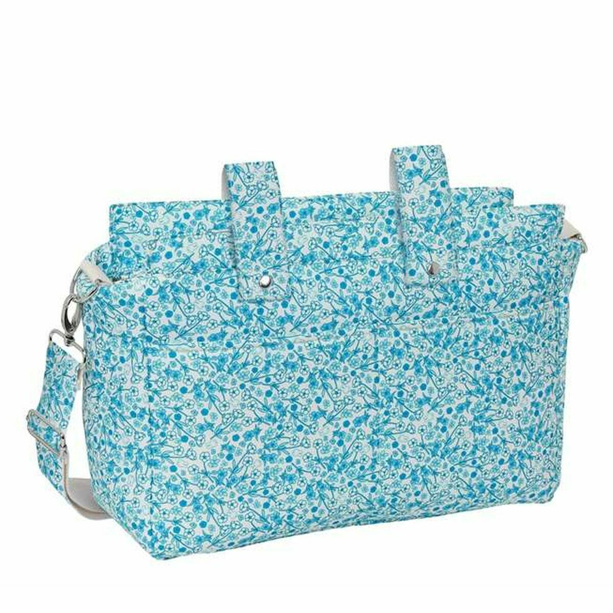 Bolsa Organizadora Miffy Garden Turquesa - Bolso Bandolera para Carro de Bebé con Material Recicladoelente al Agua y Organizador Interior