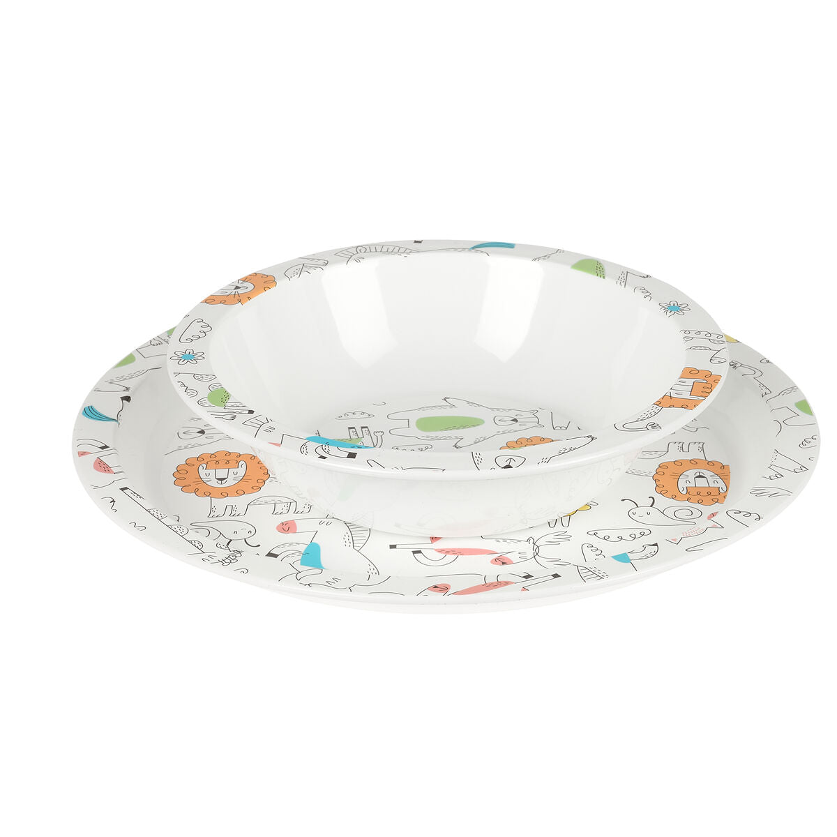 Set Vajilla Infantil Safta Zoo  5 Piezas Coloridas y Seguras