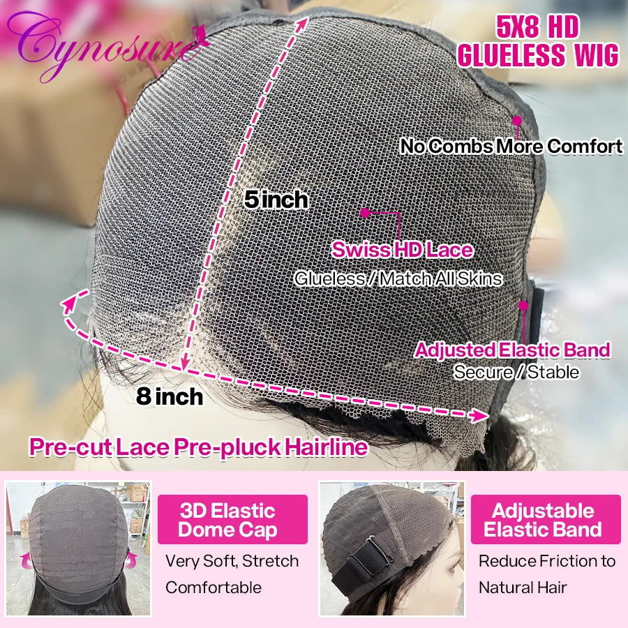 Peluca Cynosure HD 13x4 Encaje Transparente - Cabello Humano Ondulado