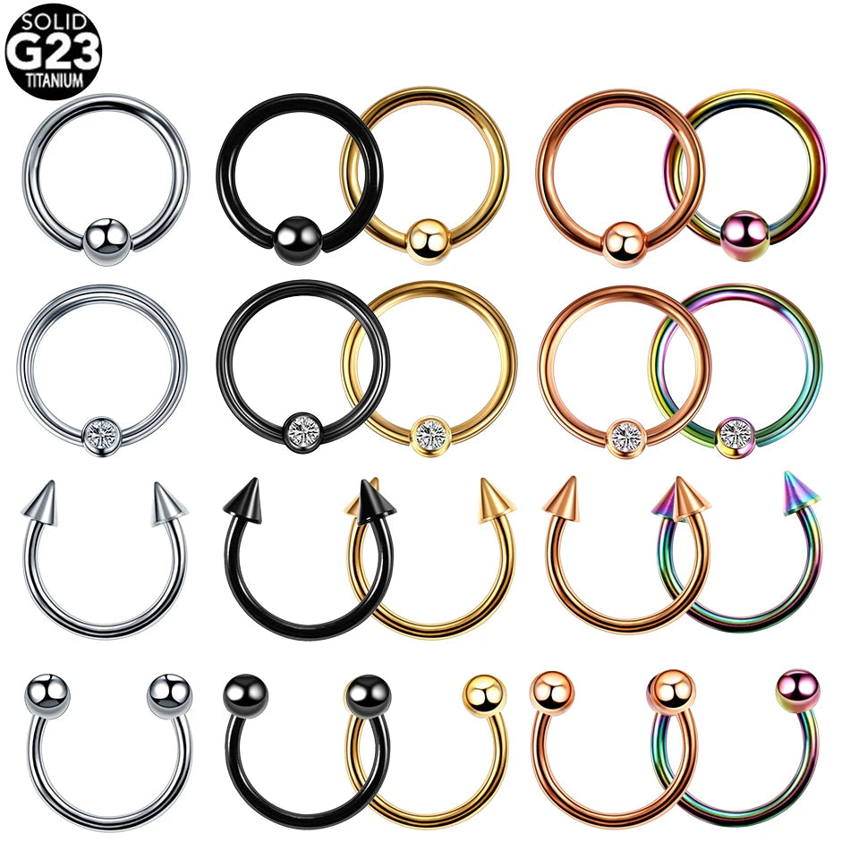 Piercing de Titanio Circular - Joyería Corporal Septum, Tragus y Ceja 16G