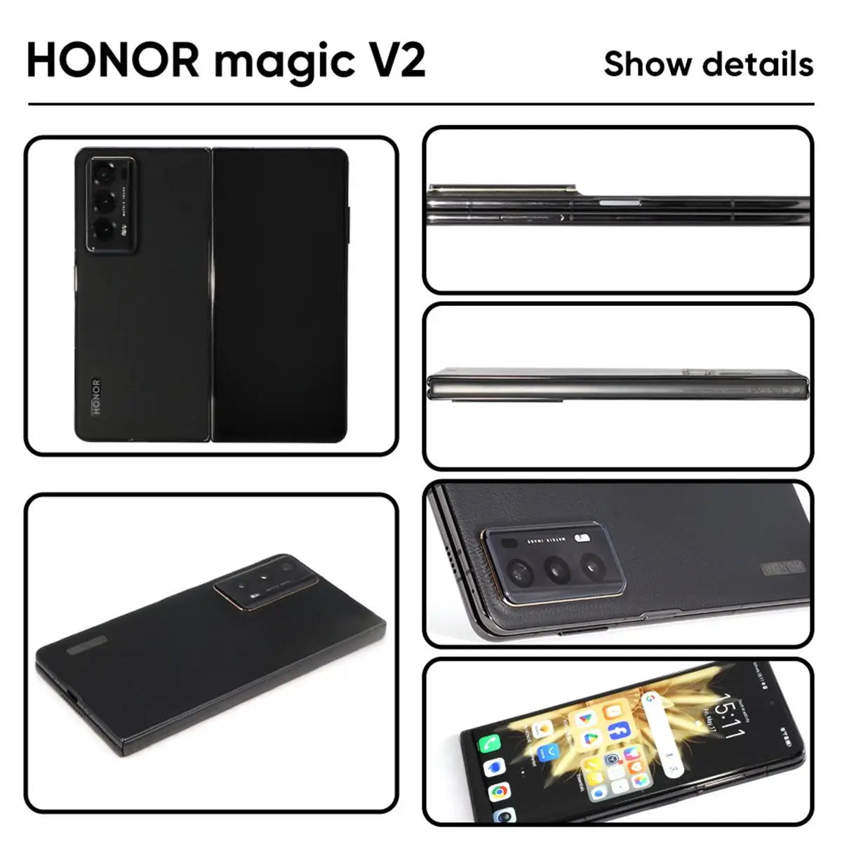 Honor Magic V2 5G Global - Smartphone Plegable OLED 120Hz con Triple Cámara