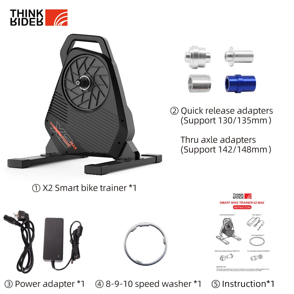 ThinkRider X2Max Smart Bike Trainer - Entrenador Indoor 2000W con Medidor de Potencia