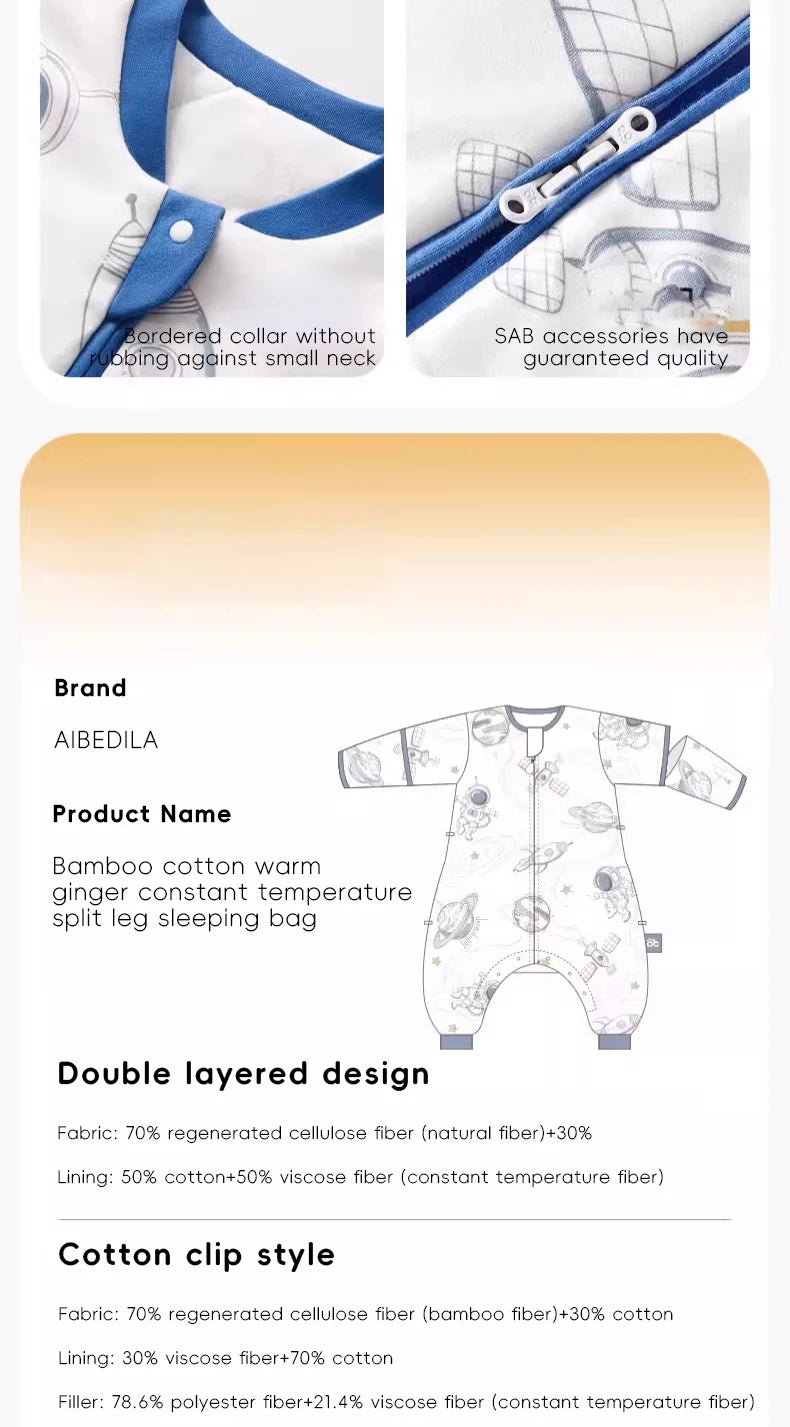 Saco de Dormir Infantil AIBEDILA - Cálido Invierno con Mangas Removibles