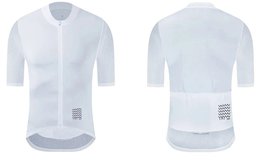 Camiseta Ciclismo Hombre YKYWBIKE  Maillot Profesional con Bolsillos y Reflectantes