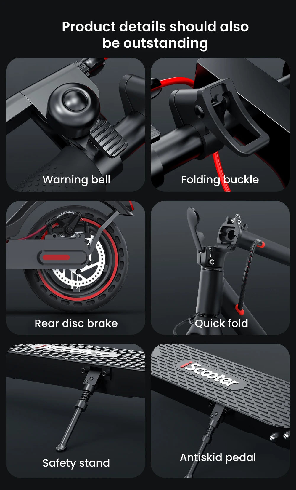 Patinete Eléctrico IScooter i9 - Motor 350W y 30km de Autonomía