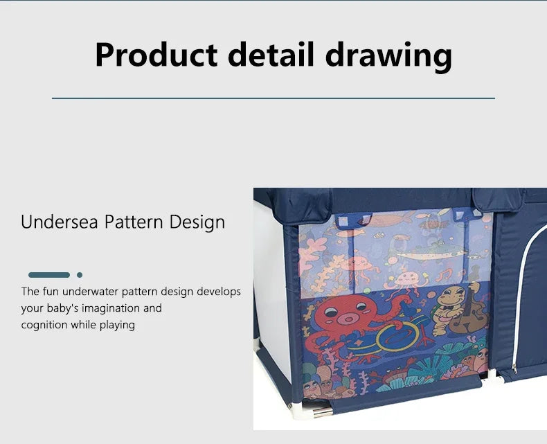 Parque Infantil IMBABY - Valla de Seguridad y Piscina de Pelotas para Bebés