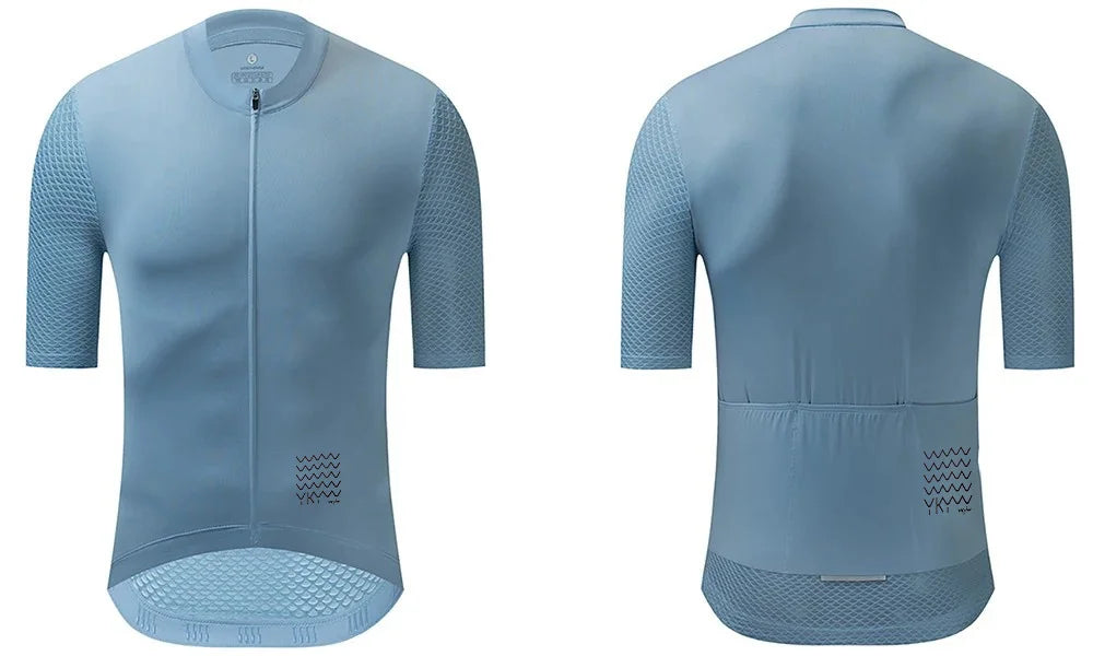 Camiseta Ciclismo Hombre YKYWBIKE  Maillot Profesional con Bolsillos y Reflectantes