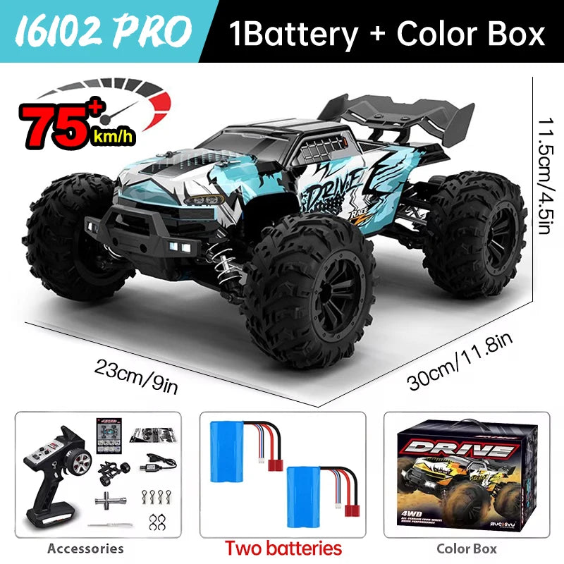 WLtoys 16101 Pro RC Coche 1:16 - 75 KM/H 4WD con Luz LED