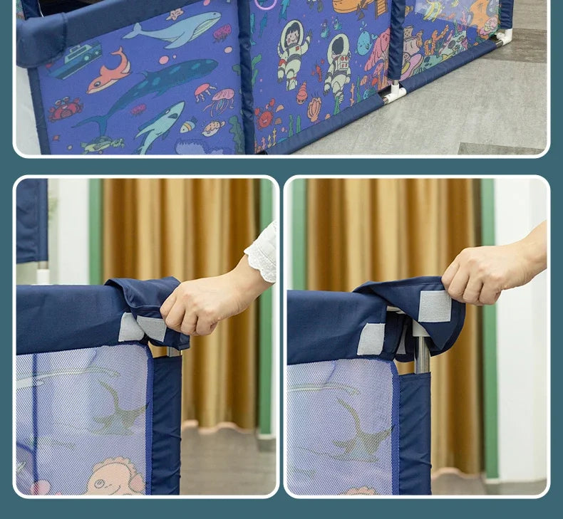 Parque Infantil IMBABY - Valla de Seguridad y Piscina de Pelotas para Bebés